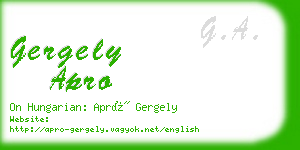 gergely apro business card