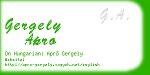 gergely apro business card